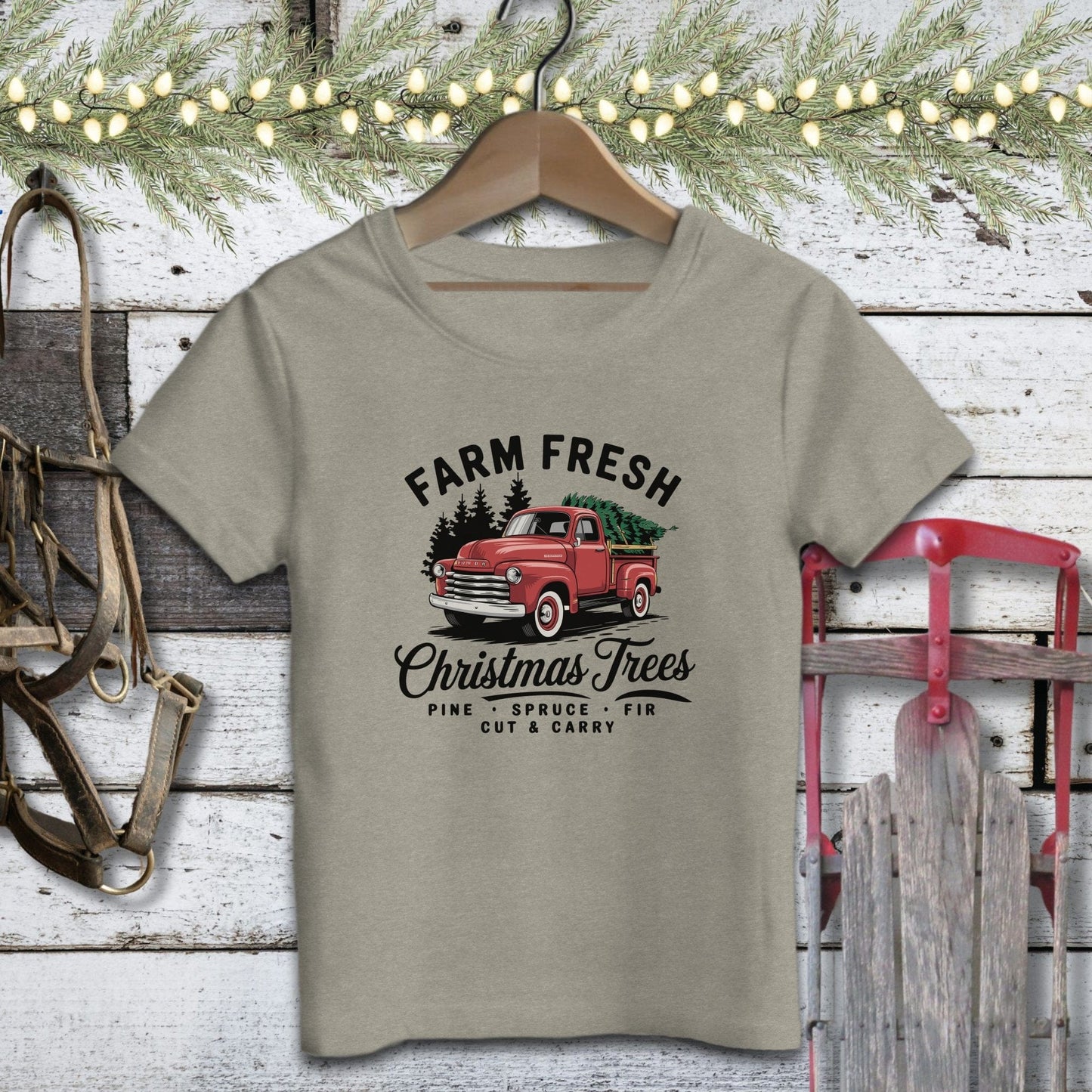 Holiday Youth Shirt Toddler T-shirt / Heather Stone / 2T Christmas Tree Farm Youth Shirt