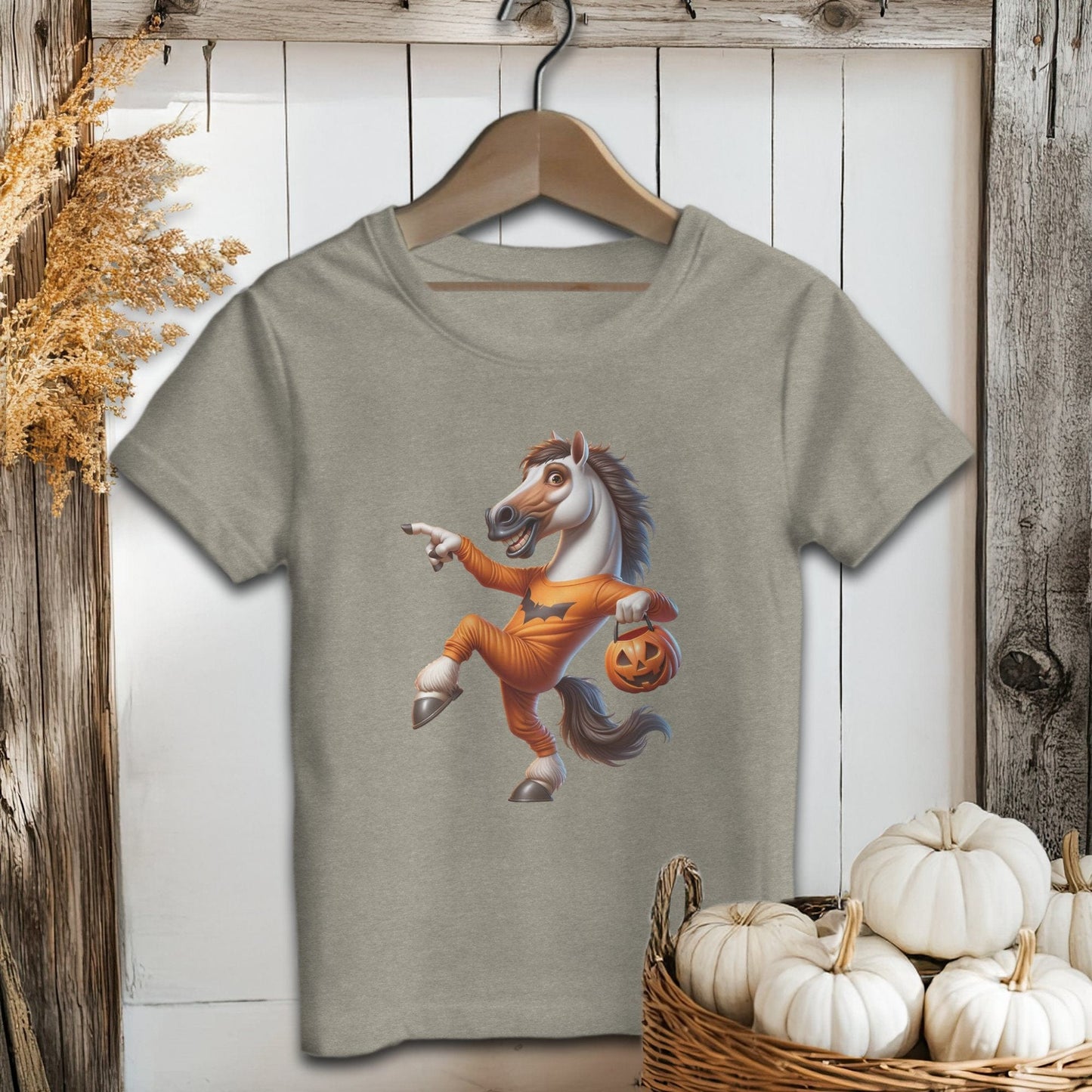 Holiday Youth Shirt Toddler T-shirt / Heather Stone / 2T Halloween Horse Youth Shirt