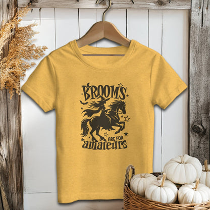 Holiday Youth Shirt Toddler T-shirt / Heather Yellow Gold / 2T Brooms Are For Amateurs Halloween Youth Shirt