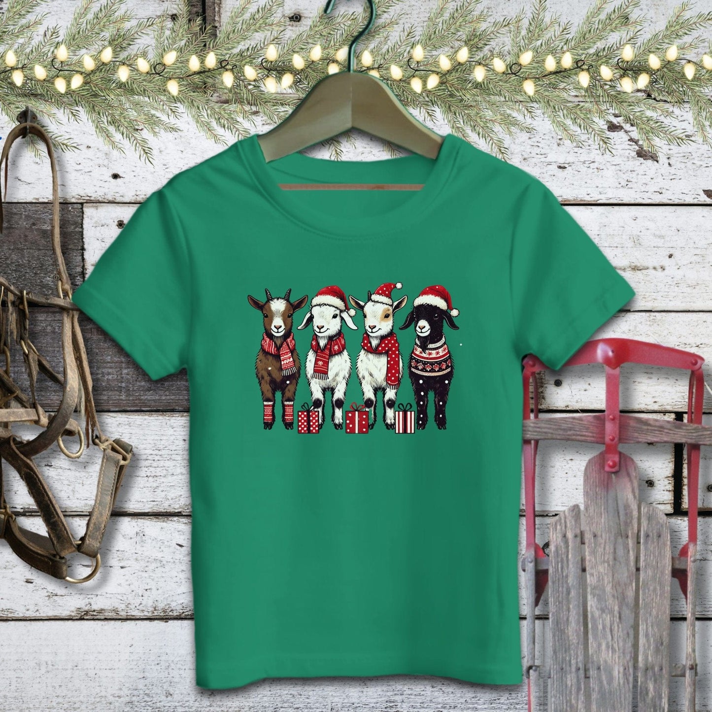 Holiday Youth Shirt Toddler T-shirt / Kelly / 2T Festive Goats Youth Shirt