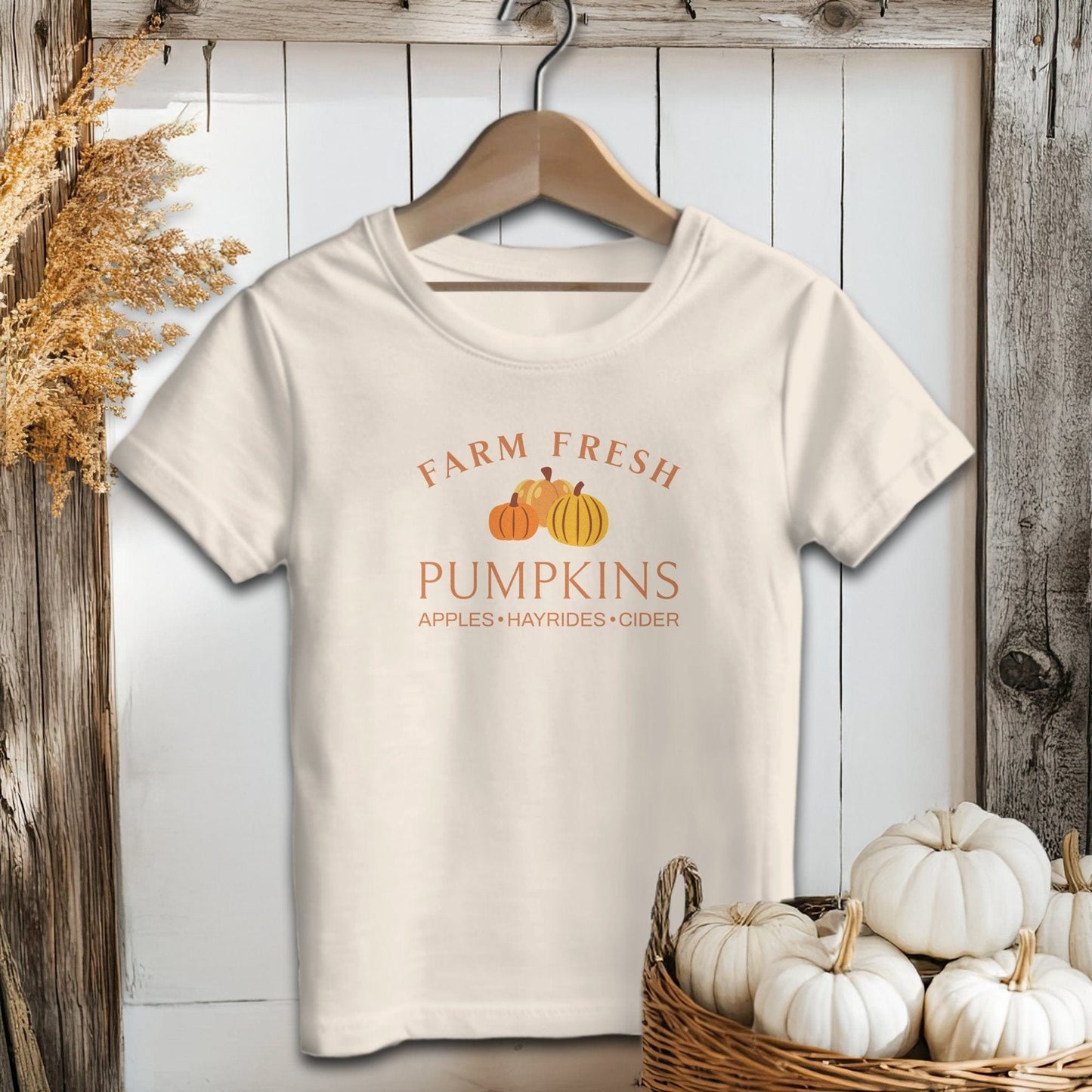 Holiday Youth Shirt Toddler T-shirt / Natural / 2T Farm Fresh Pumpkins Fall - Youth Shirt