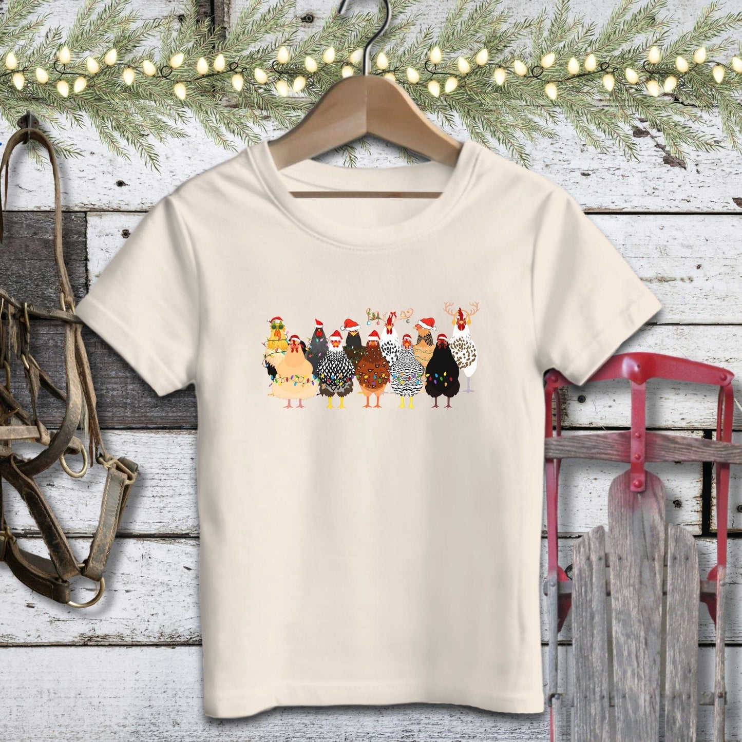 Holiday Youth Shirt Toddler T-shirt / Natural / 2T Festive Chickens Youth Shirt