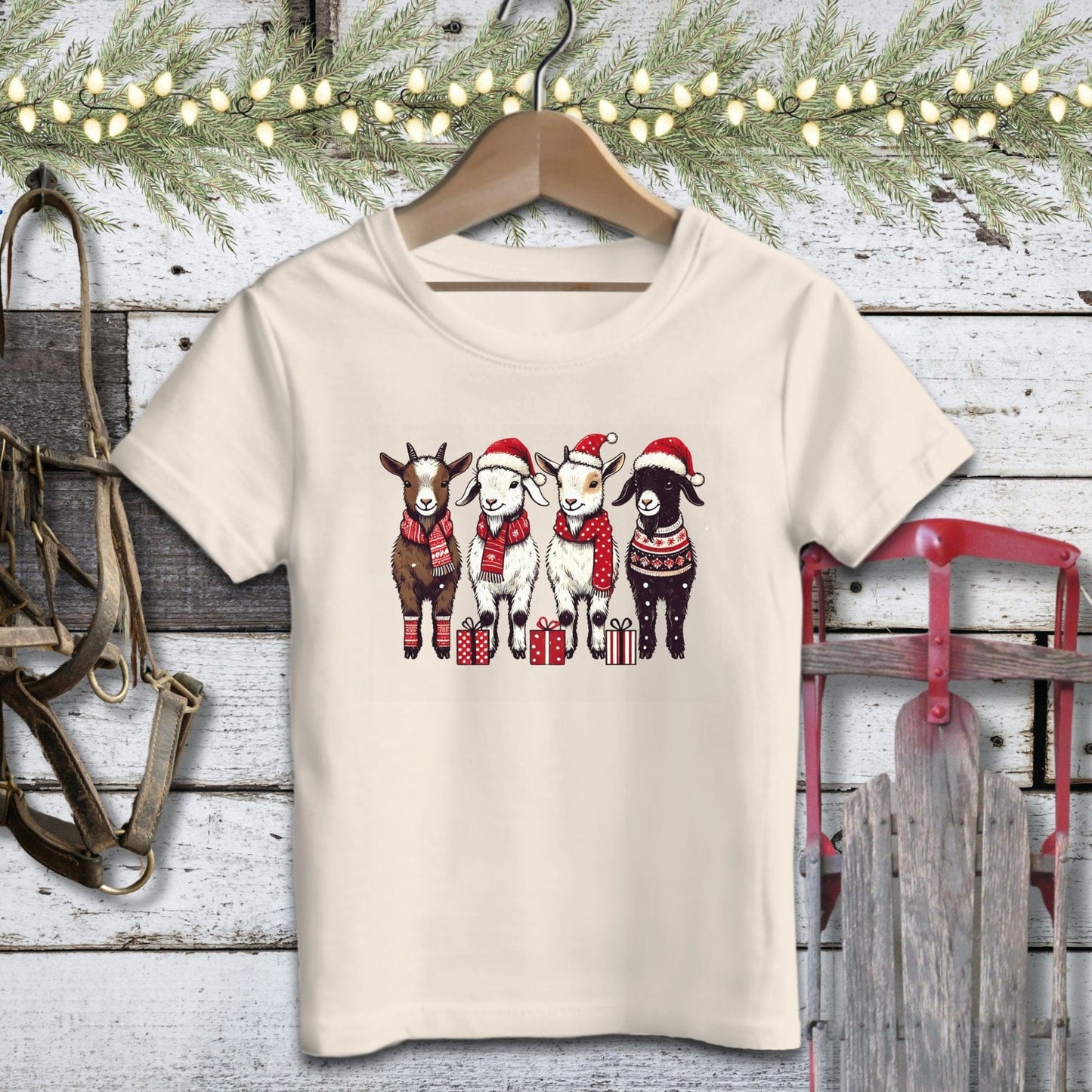 Holiday Youth Shirt Toddler T-shirt / Natural / 2T Festive Goats Youth Shirt