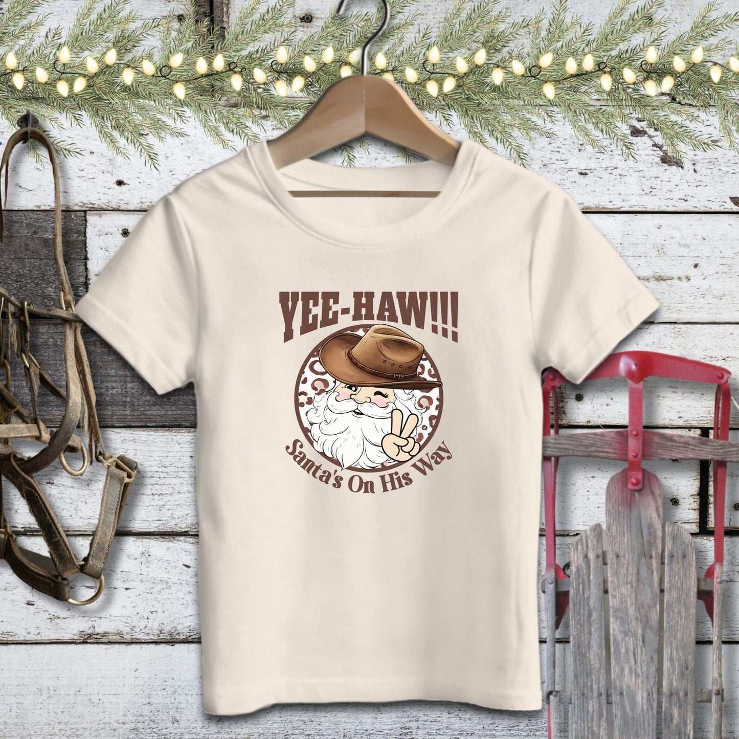 Holiday Youth Shirt Toddler T-shirt / Natural / 2T Yee-Haw Santa Youth Shirt