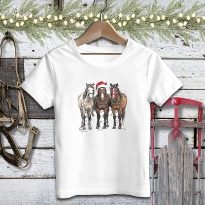 Holiday Youth Shirt Toddler T-shirt / White / 2T Festive Horses Youth Shirt