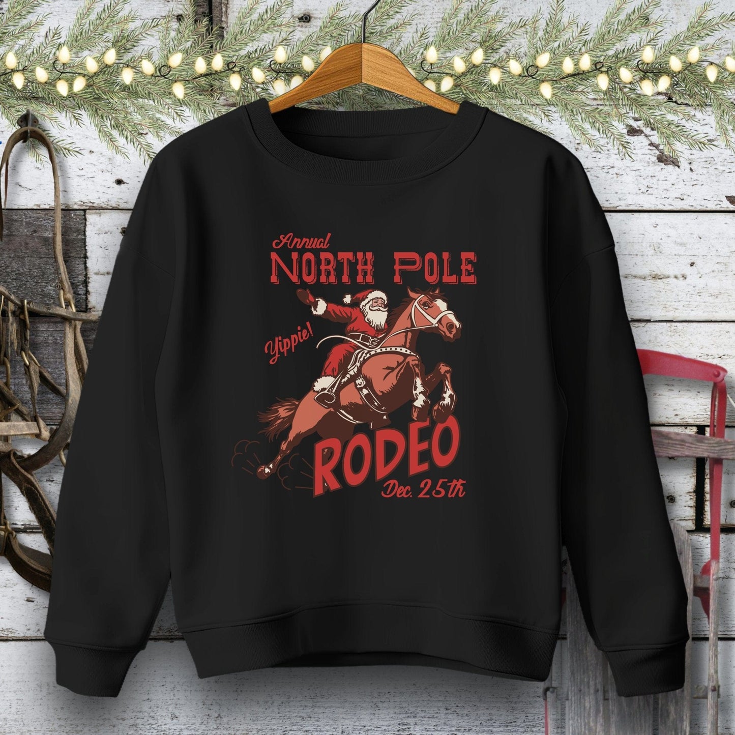 Holiday Youth Shirt Youth Sweatshirt / Black / S North Pole Rodeo Youth Shirt