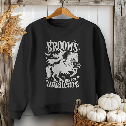 Holiday Youth Shirt Youth Sweatshirt / Black / XS Brooms Are For Amateurs Halloween Youth Shirt