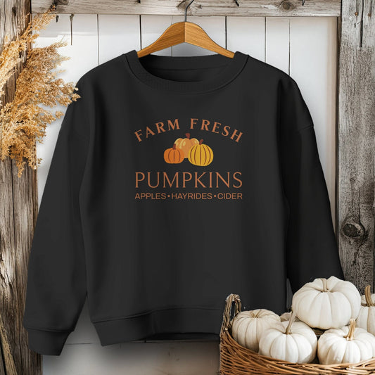 Holiday Youth Shirt Youth Sweatshirt / Black / XS Farm Fresh Pumpkins Fall - Youth Shirt