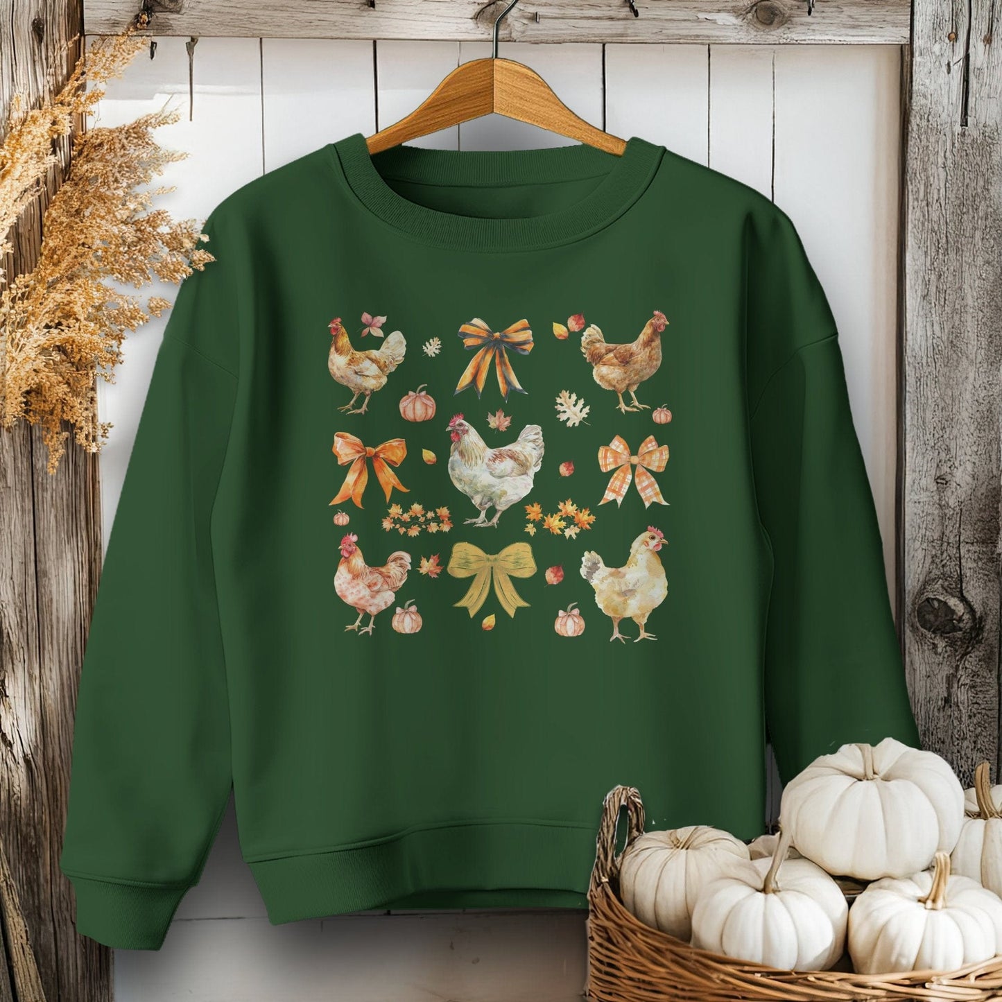 Holiday Youth Shirt Youth Sweatshirt / Forest Green / XS Chickens and Bows Fall - Youth Shirt