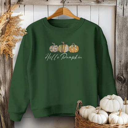 Holiday Youth Shirt Youth Sweatshirt / Forest Green / XS Hello Pumpkin Fall - Youth Shirt