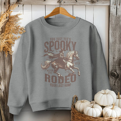 Holiday Youth Shirt Youth Sweatshirt / Graphite Heather / S Spooky Rodeo Halloween Youth Shirt