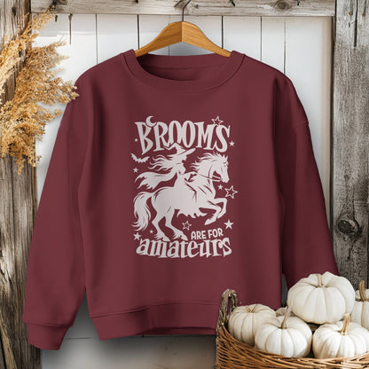 Holiday Youth Shirt Youth Sweatshirt / Maroon / XS Brooms Are For Amateurs Halloween Youth Shirt