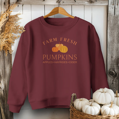 Holiday Youth Shirt Youth Sweatshirt / Maroon / XS Farm Fresh Pumpkins Fall - Youth Shirt