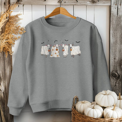 Holiday Youth Shirt Youth Sweatshirt / S / Graphite Heather Ghostly Cows Halloween Youth Shirt