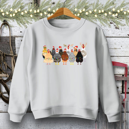 Holiday Youth Shirt Youth Sweatshirt / Sport Grey / S Festive Chickens Youth Shirt