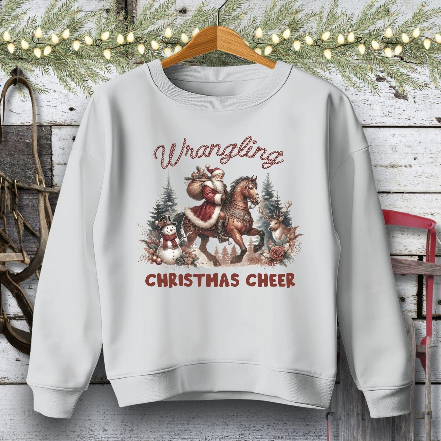 Holiday Youth Shirt Youth Sweatshirt / Sport Grey / S Wrangling Christmas Cheer Youth Shirt