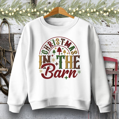 Holiday Youth Shirt Youth Sweatshirt / White / S Christmas In The Barn Youth Shirt