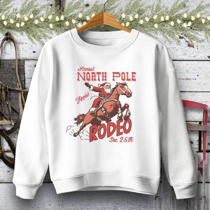 Holiday Youth Shirt Youth Sweatshirt / White / S North Pole Rodeo Youth Shirt