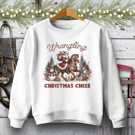 Holiday Youth Shirt Youth Sweatshirt / White / S Wrangling Christmas Cheer Youth Shirt