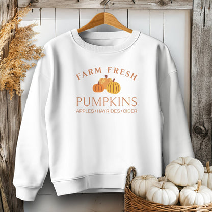 Holiday Youth Shirt Youth Sweatshirt / White / XS Farm Fresh Pumpkins Fall - Youth Shirt