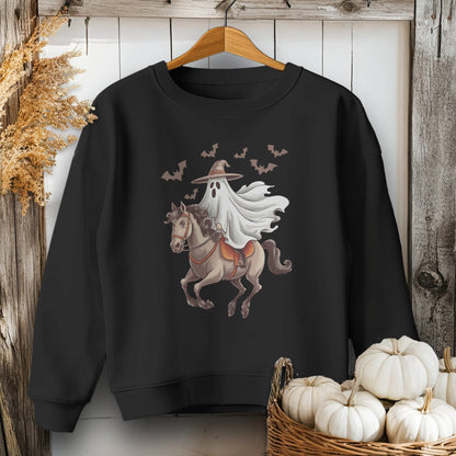 Holiday Youth Shirt Youth Sweatshirt / XS / Black Ghost Riding Horse Halloween Youth Shirt