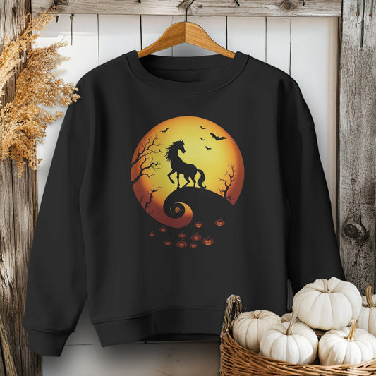 Holiday Youth Shirt Youth Sweatshirt / XS / Black Halloween Horse in the Moon Youth Shirt