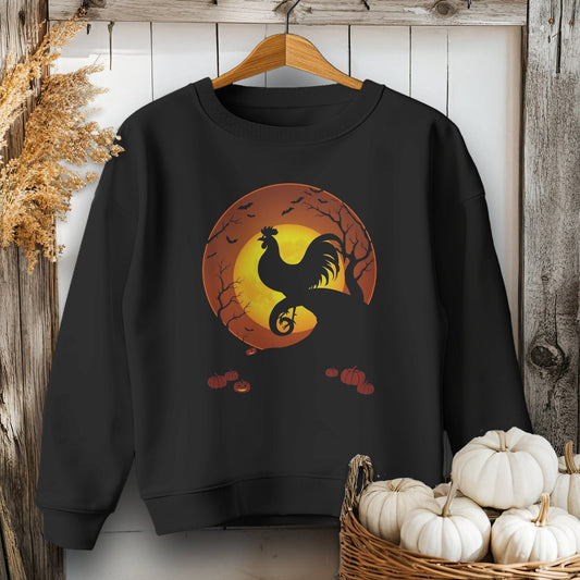 Holiday Youth Shirt Youth Sweatshirt / XS / Black Halloween Rooster in the Moon Youth Shirt