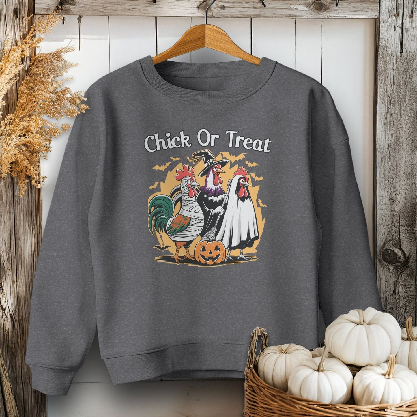 Holiday Youth Shirt Youth Sweatshirt / XS / Dark Heather Chick Or Treat Halloween Youth Shirt