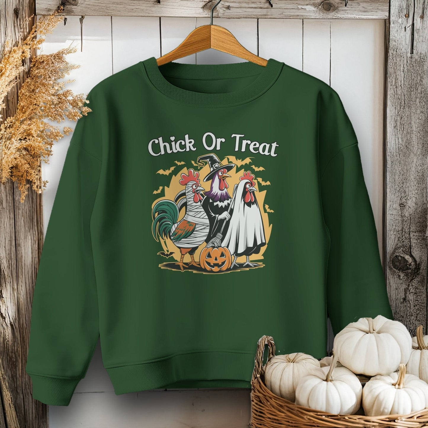 Holiday Youth Shirt Youth Sweatshirt / XS / Forest Green Chick Or Treat Halloween Youth Shirt