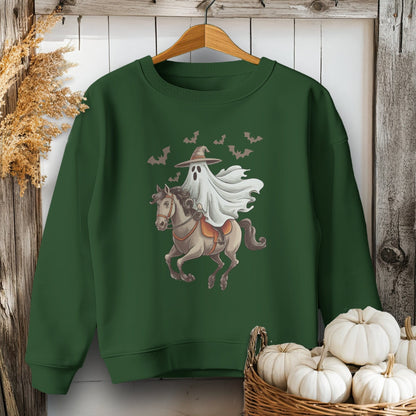 Holiday Youth Shirt Youth Sweatshirt / XS / Forest Green Ghost Riding Horse Halloween Youth Shirt