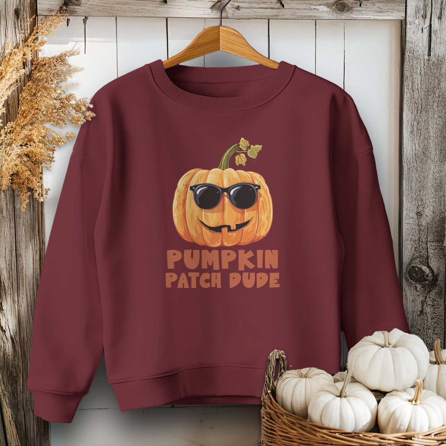 Holiday Youth Shirt Youth Sweatshirt / XS / Maroon Pumpkin Patch Dude Youth Shirt