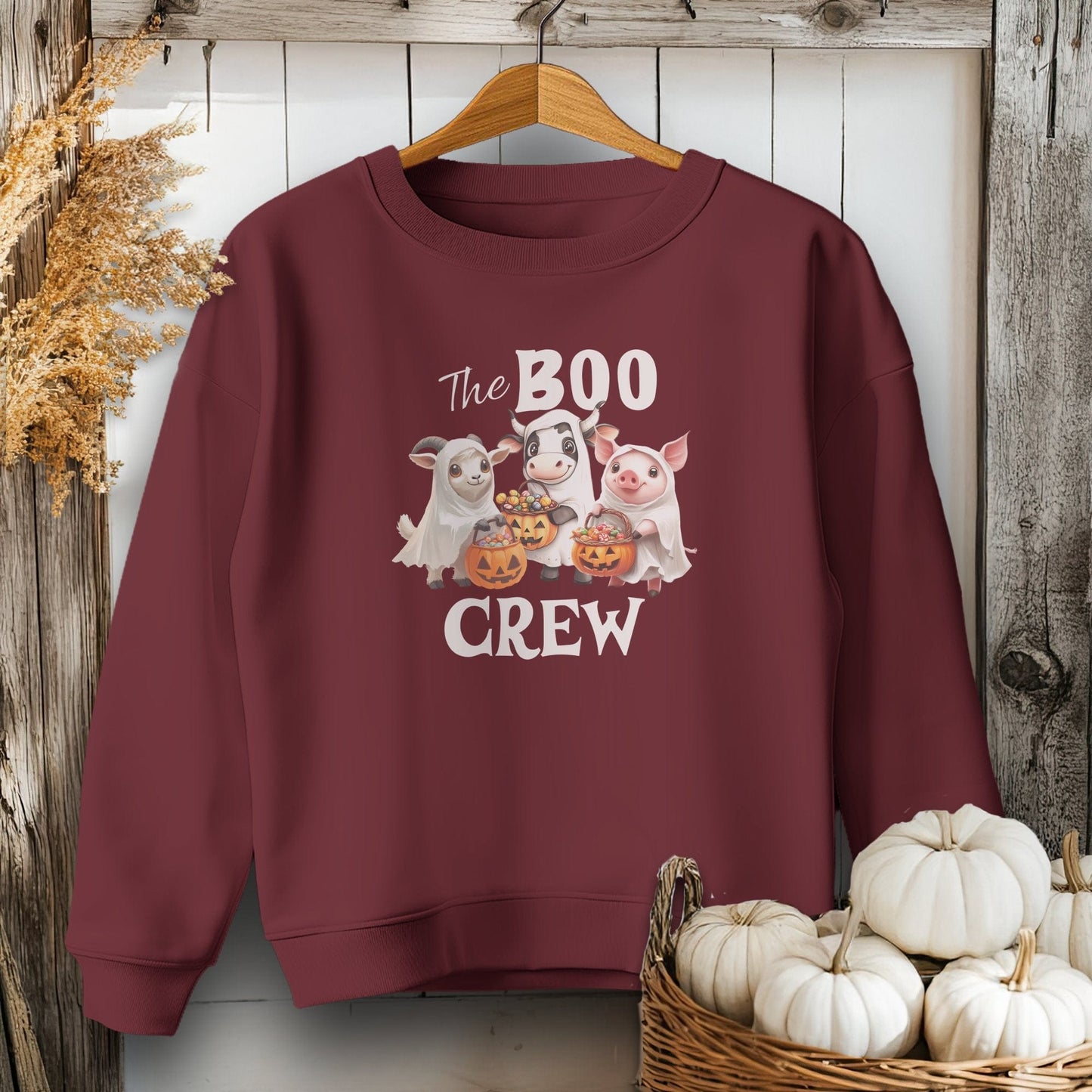 Holiday Youth Shirt Youth Sweatshirt / XS / Maroon The Boo Crew Halloween Youth Shirt