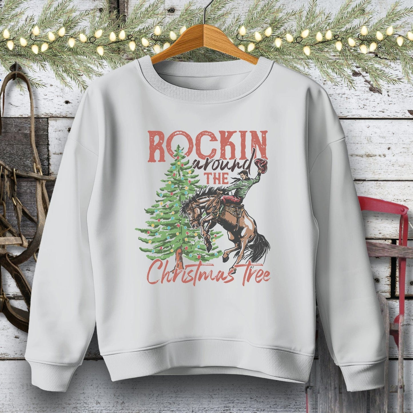 Holiday Youth Shirt Youth Sweatshirt / XS / Sport Grey Rockin Around The Tree Youth Shirt