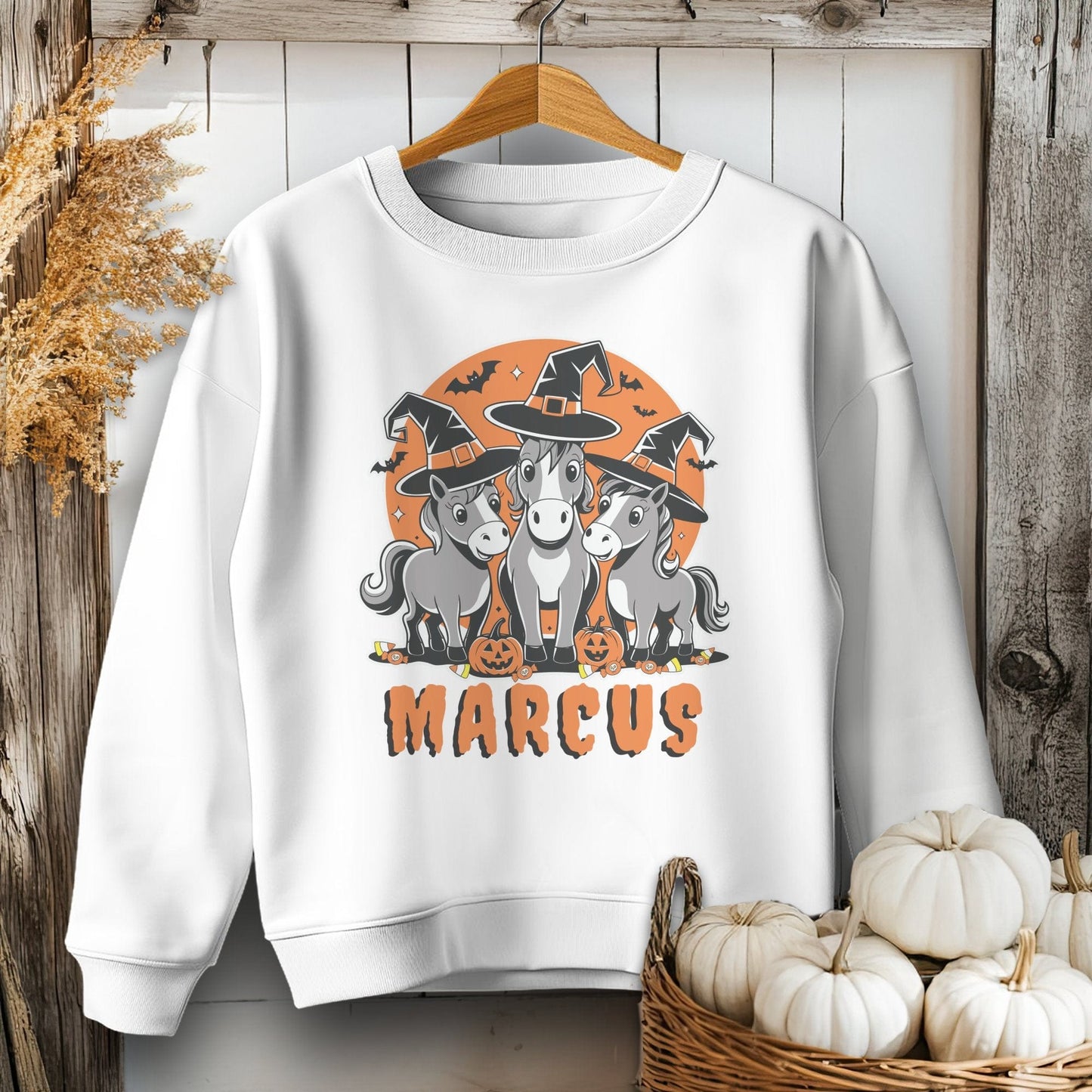 Holiday Youth Shirt Youth Sweatshirt / XS / White Personalized Halloween Horse Youth Shirt