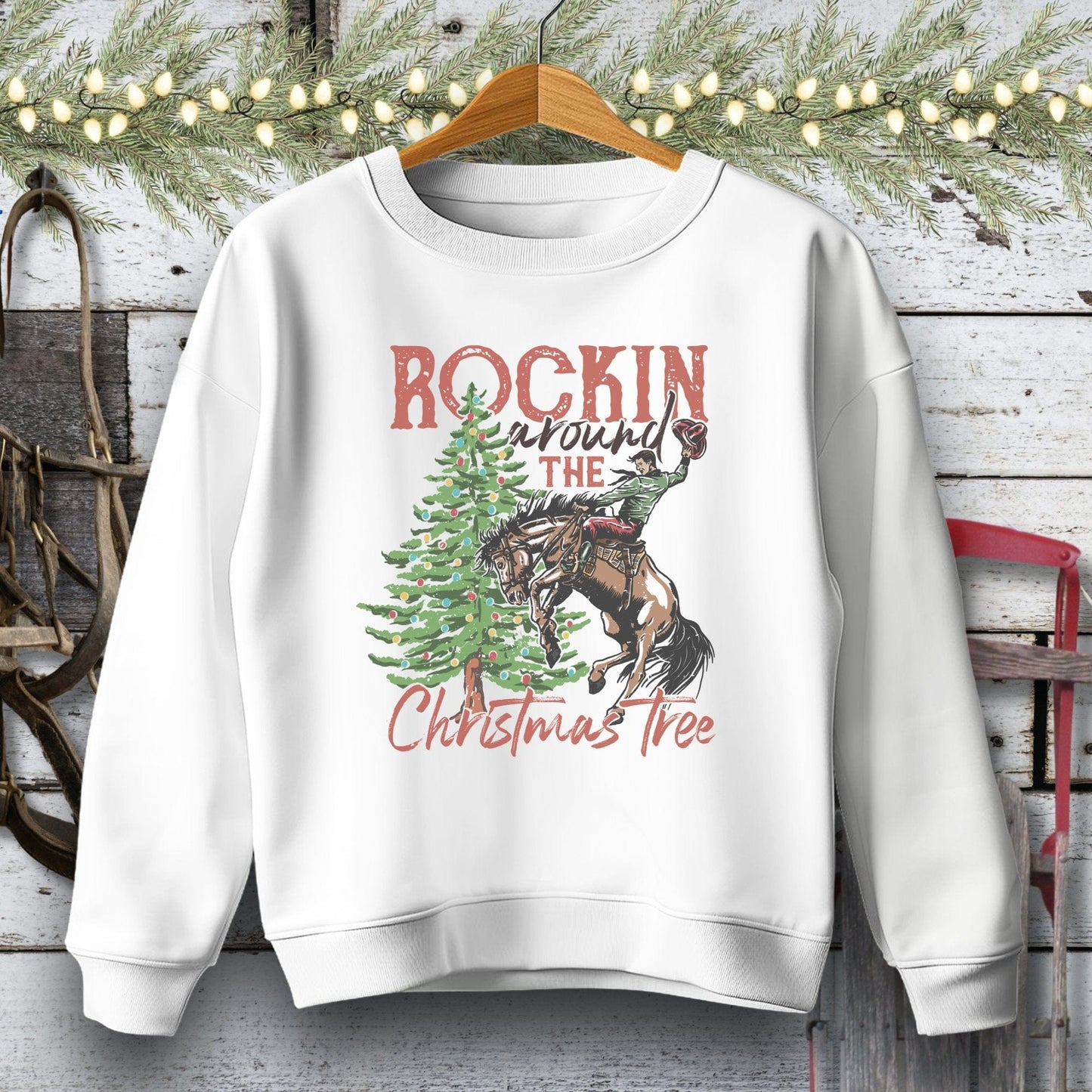 Holiday Youth Shirt Youth Sweatshirt / XS / White Rockin Around The Tree Youth Shirt