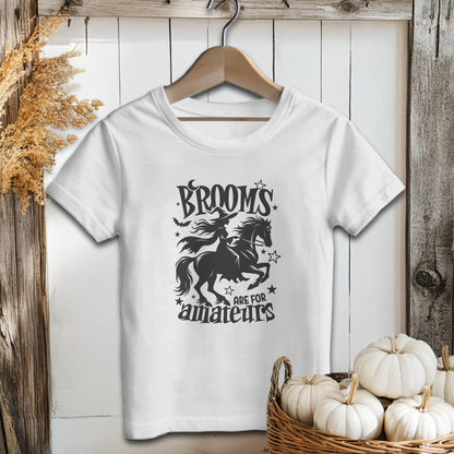 Holiday Youth Shirt Youth T-shirt / Athletic Heather / S Brooms Are For Amateurs Halloween Youth Shirt