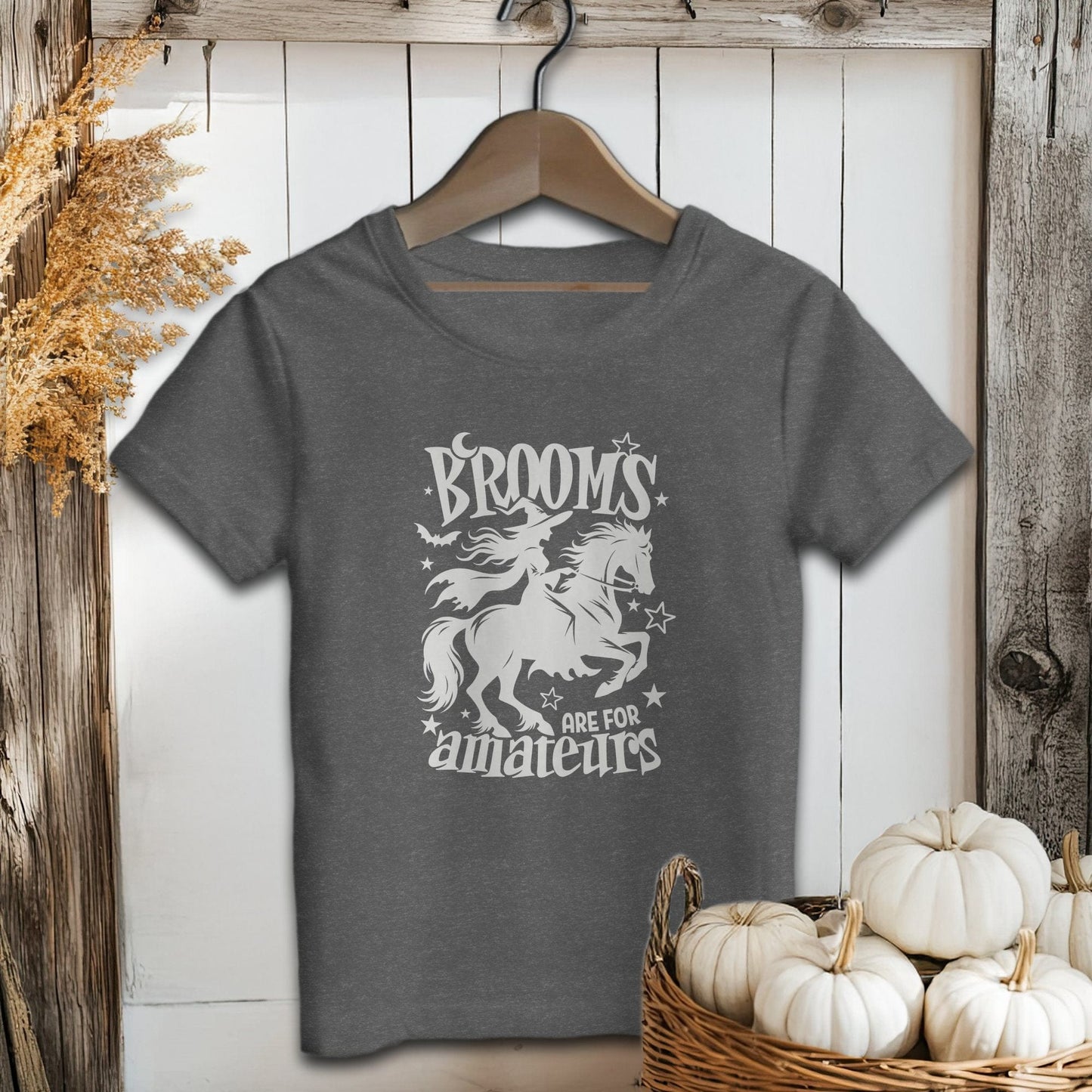 Holiday Youth Shirt Youth T-shirt / Dark Grey Heather / S Brooms Are For Amateurs Halloween Youth Shirt