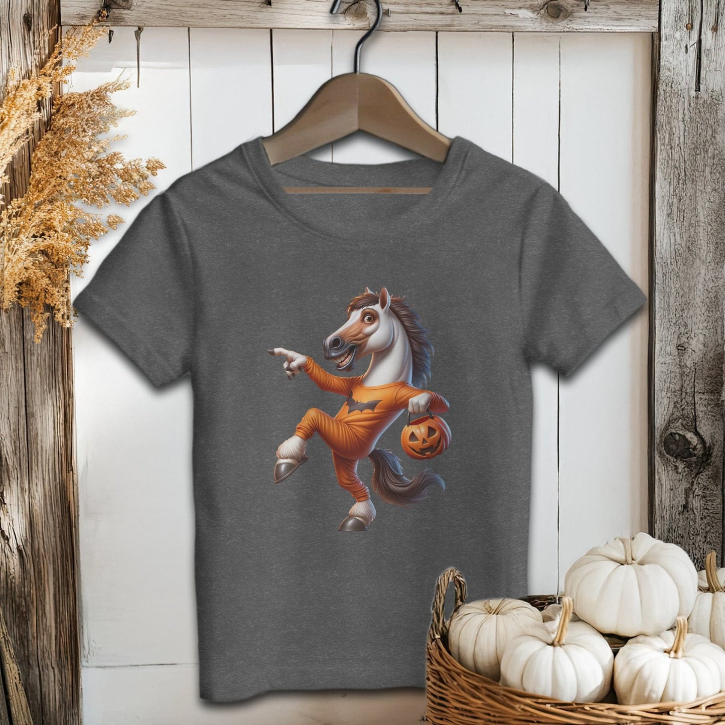 Holiday Youth Shirt Youth T-shirt / Dark Grey Heather / S Halloween Horse Youth Shirt