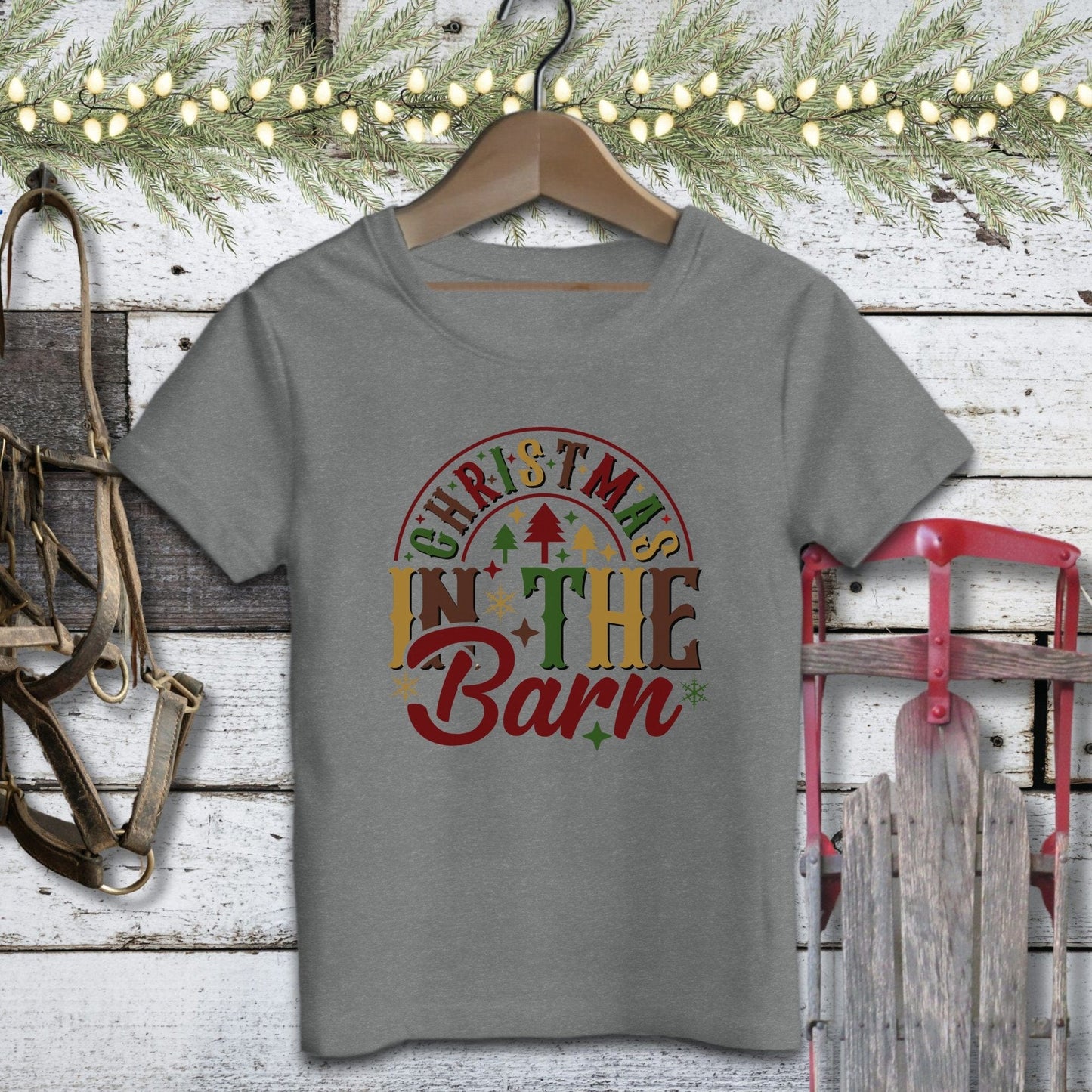 Holiday Youth Shirt Youth T-shirt / Deep Heather / S Christmas In The Barn Youth Shirt