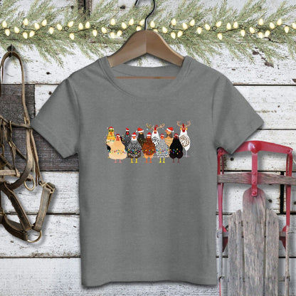 Holiday Youth Shirt Youth T-shirt / Deep Heather / S Festive Chickens Youth Shirt