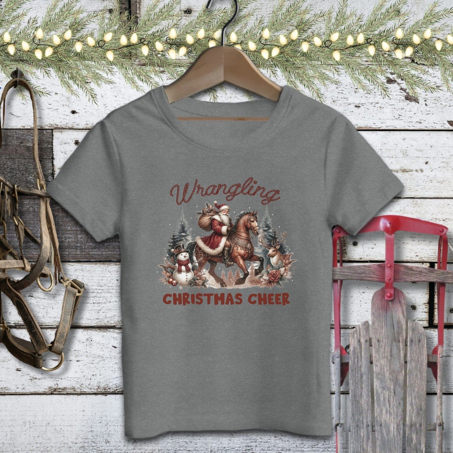 Holiday Youth Shirt Youth T-shirt / Deep Heather / S Wrangling Christmas Cheer Youth Shirt