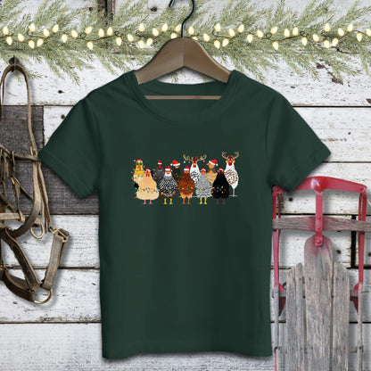 Holiday Youth Shirt Youth T-shirt / Forest / S Festive Chickens Youth Shirt