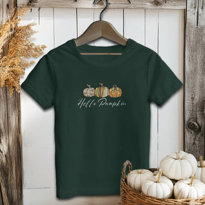 Holiday Youth Shirt Youth T-shirt / Forest / S Hello Pumpkin Fall - Youth Shirt