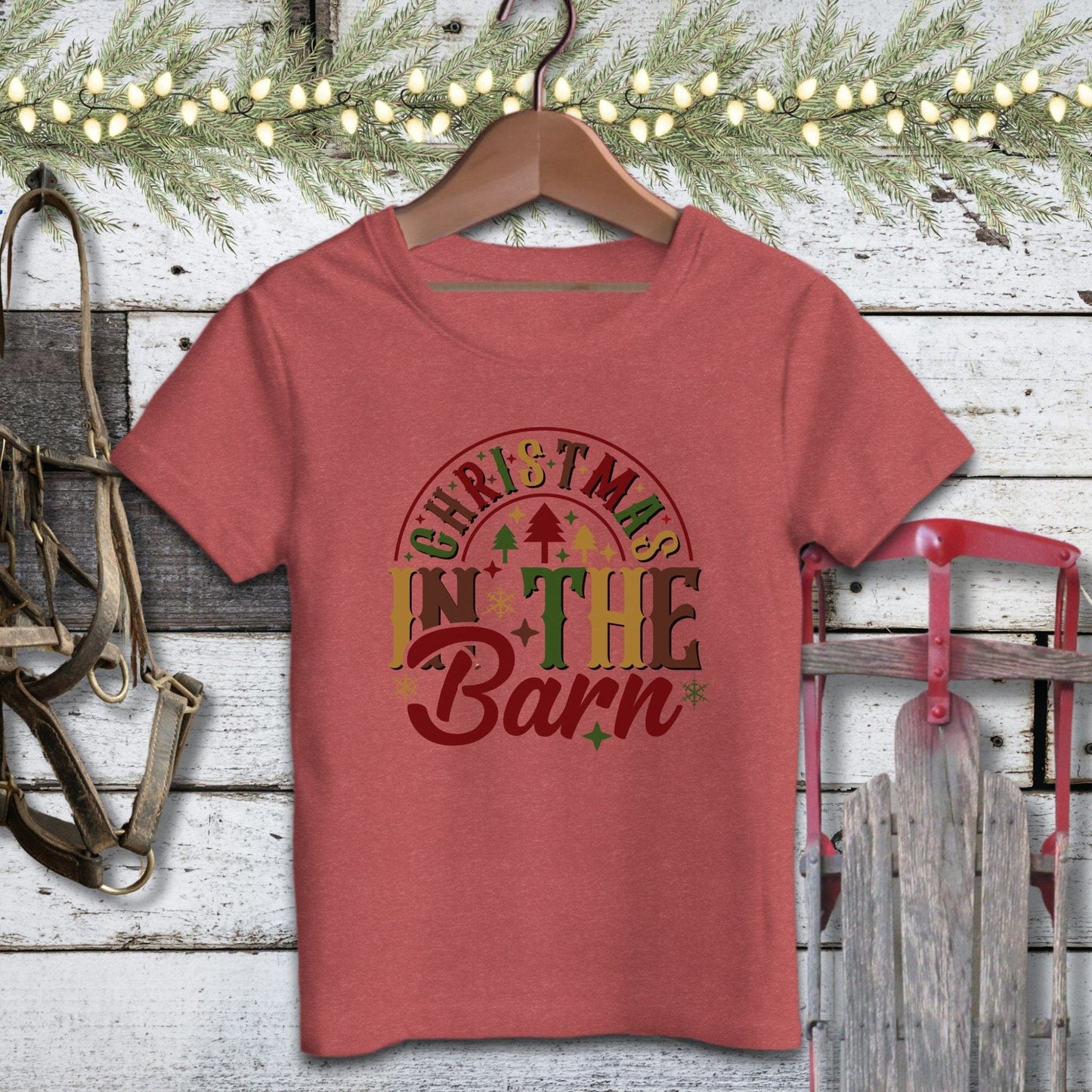 Holiday Youth Shirt Youth T-shirt / Heather Red / S Christmas In The Barn Youth Shirt