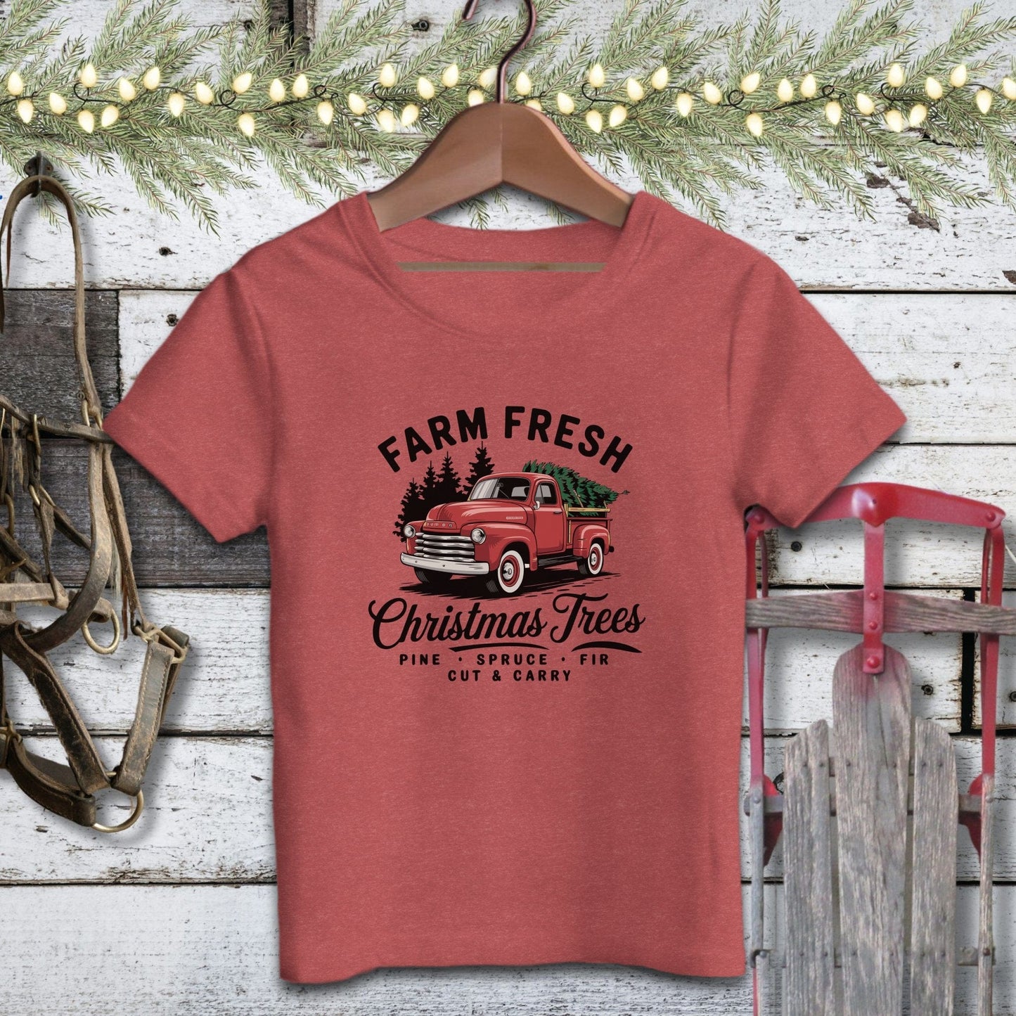 Holiday Youth Shirt Youth T-shirt / Heather Red / S Christmas Tree Farm Youth Shirt