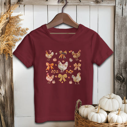 Holiday Youth Shirt Youth T-shirt / Maroon / S Chickens and Bows Fall - Youth Shirt