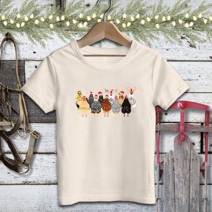 Holiday Youth Shirt Youth T-shirt / Natural / S Festive Chickens Youth Shirt