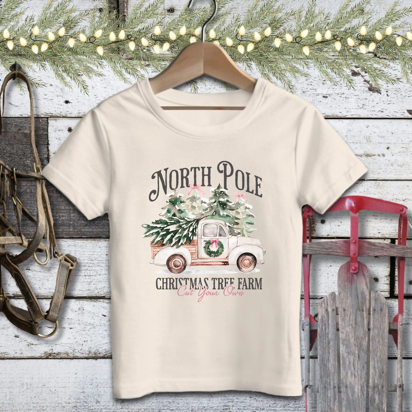 Holiday Youth Shirt Youth T-shirt / Natural / S North Pole Tree Farm Youth Shirt