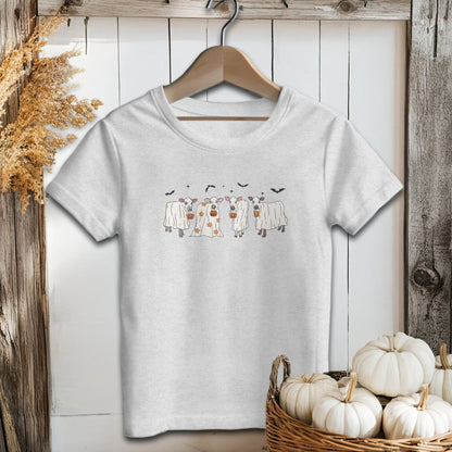 Holiday Youth Shirt Youth T-shirt / S / Athletic Heather Ghostly Cows Halloween Youth Shirt