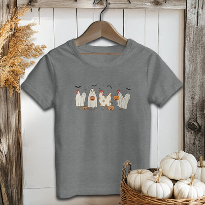 Holiday Youth Shirt Youth T-shirt / S / Deep Heather Ghostly Chickens Halloween Youth Shirt